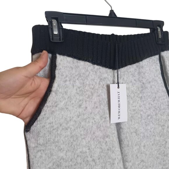 WEWOREWHAT Piped Wide Leg Pull On Knit Pant Gray/Black Size XS New NWT - Picture 8 of 11